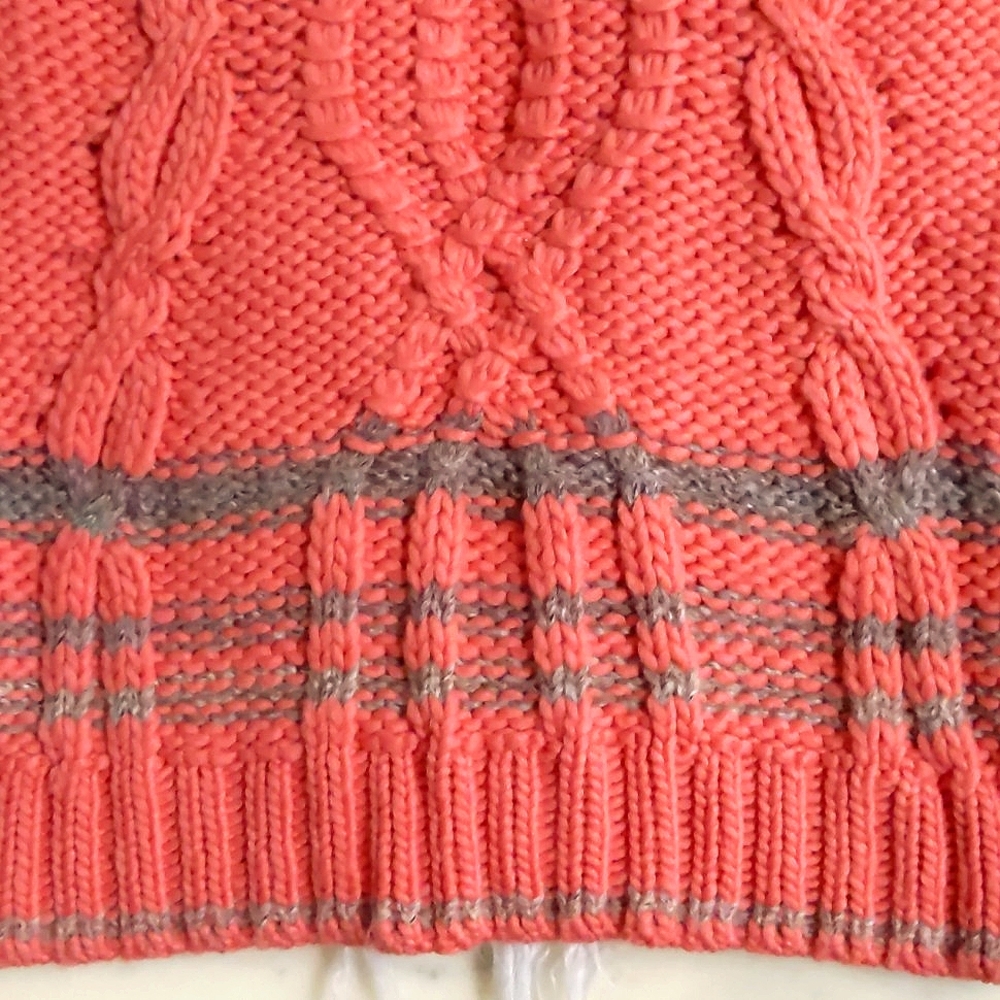 NWT. Free People Multi color/knitted pattern cardigan sweater with faux fur trim - Picture 6 of 8